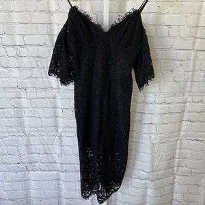 Bardot Black Lace Off-Shoulder Sleeves